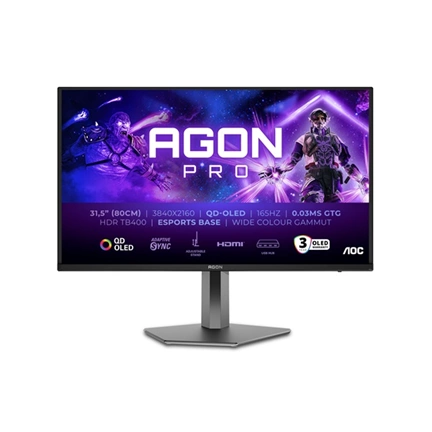 AOC Agon AG326UD monitor - 31,5" 165Hz UHD QD-OLED 0,03ms
