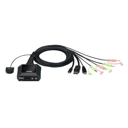 ATEN 2-Port USB-C DisplayPort Hybrid Cable KVM Switch