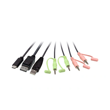 ATEN 2-Port USB-C DisplayPort Hybrid Cable KVM Switch