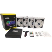 AZZA Hurricane II ARGB fan KIT 12cm 4-in-1 set + RF Remote control