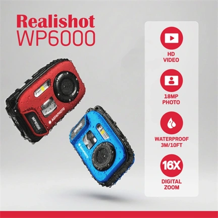AgfaPhoto WP6000 vízálló kompakt digitális fényképezőgép, kék