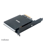 Akasa M.2 PCIe and M.2 SATA SSD adapter card with RGB LED light and heatsink