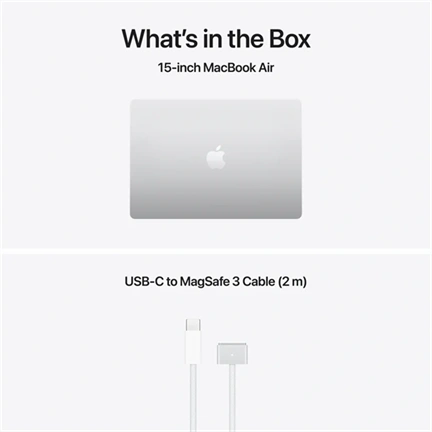 Apple MacBook Air notebook 15,3" M5 (10 magos CPU, 10 magos GPU), 16GB, 1TB SSD – ezüst