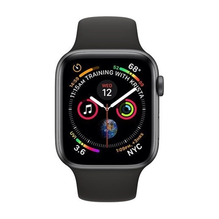 Apple Watch 4 40mm asztroszürke fekete sportszíjjal
