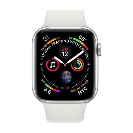Apple Watch 4 40mm ezüst fehér sportszíjjal