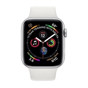 Apple Watch 4 44mm ezüst fehér sportszíjjal