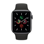 Apple Watch 5 44mm Spacegray alu. case Black sportband