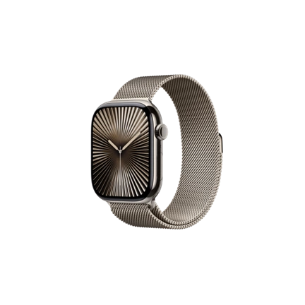 Apple Watch S10 Cellular 46mm Natural Titanium Case with Natural Milanese Loop - S/M Okosóra