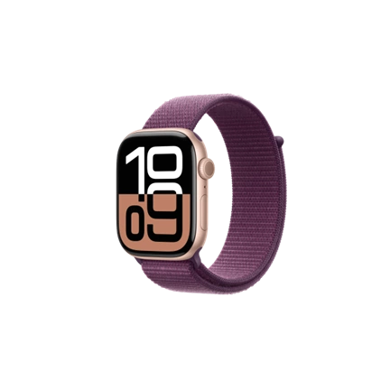 Apple Watch S10 Cellular 46mm Rose Gold Alu Case with Plum Sport Loop Okosóra
