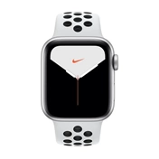 Apple Watch S5 Nike 40mm alumínium ház okosóra ezüst (fehér-fekete sportszíj)