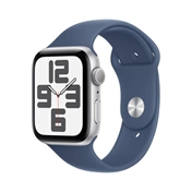 Apple Watch SE2 v3 GPS (44mm) ezüst alumínium tok, denim sportszíj (M/L) okosóra