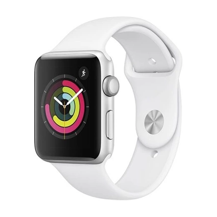 Apple Watch Series 3 GPS, 38mm ezüst fehér sportszíjjal