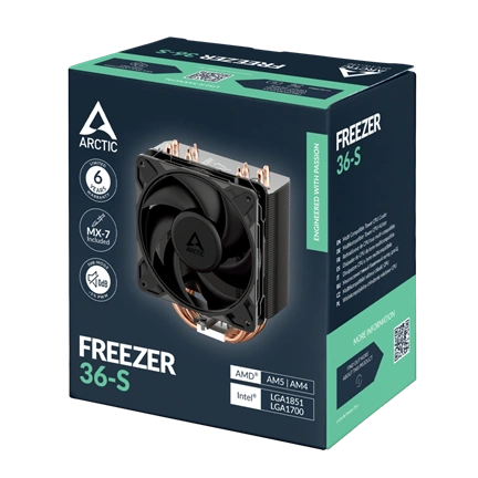 Arctic Freezer 36-S processzorhűtő - Intel LGA 1700/1851/1954, AMD Socket AM4/AM5