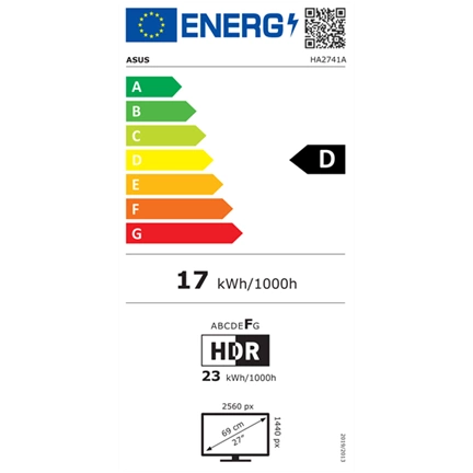 Asus HA2741A egészségügyi monitor 27" QHD, DICOM Part 14 GSDF, AG, LR