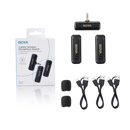 BOYA BY-WM3T2-M2 2.4GHz Univerzális vezetéknélküli szett (1+2)