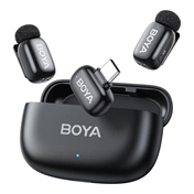 BOYA mini 2-02 BOYA Mini 2 - 2 adó + 1 vevő (USB-C csatlakozóval) + 1 töltőtok. - Fekete