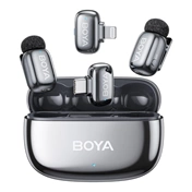BOYA mini 2-01-Space Gray BOYA Mini 2 - 2 adó + 2 vevő (USB-C és Lightning csatlakozóval) + 1 töltőtok. - Szürke
