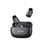 BOYA Mini - Ultrakompakt 2,4 GHz-es vezeték nélküli mikrofon USB-C csatlakozóval 2 adó + 1 vevő Fekete