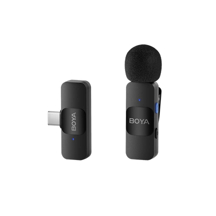 BOYA V Series vezeték nélküli mikrofon USB-C csatlakozós eszközökhöz, 1 adó + 1 vevő