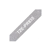 BROTHER TZEPR935 prémium feliratozó szalag ezüst alapon fehér