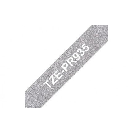 BROTHER TZEPR935 prémium feliratozó szalag ezüst alapon fehér
