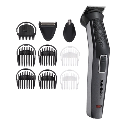 BaByliss MT727E Carbon Titanium 10az1-ben, arc- és testszőrtelenítő készlet, kék