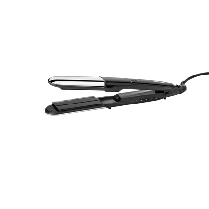 BaByliss ST496E Steam Shine Styler gőzölős hajvasaló és göndörítő, fekete-ezüst
