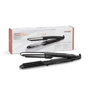 BaByliss ST496E Steam Shine Styler gőzölős hajvasaló és göndörítő, fekete-ezüst