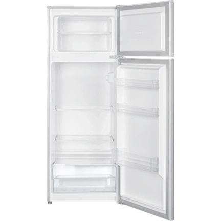 Beko RDSO206K40SN felülfagyasztós hűtőszekrény, E energiaosztály, ezüst, 169 (hűtőtér) + 37 (fagyasztótér) liter