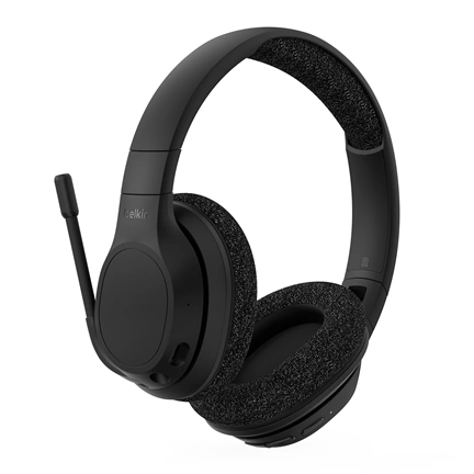 Belkin SoundForm Adapt vezeték nélküli fejhallgató mikrofonnal, Bluetooth, 3,5mm, összecsukható, zajszűrés, fekete