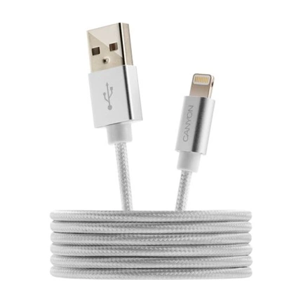 CANYON MFI-3 USB/Lightning kábel gyöngyfehér