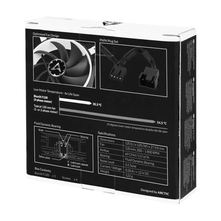 COOLER ARCTIC BioniX F120 (White) – 120mm eSport fan
