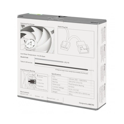COOLER ARCTIC BioniX F140 - Grey/White (PWM, PST)