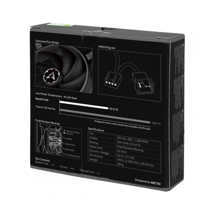 COOLER ARCTIC BioniX F140 - Grey (PWM, PST)