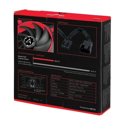 COOLER ARCTIC BioniX F140 (Red) – 140mm eSport fan