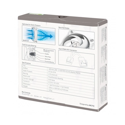 COOLER ARCTIC BioniX P120 - Grey/White (PWM, PST)