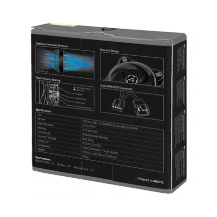 COOLER ARCTIC BioniX P120 - Grey (PWM, PST)