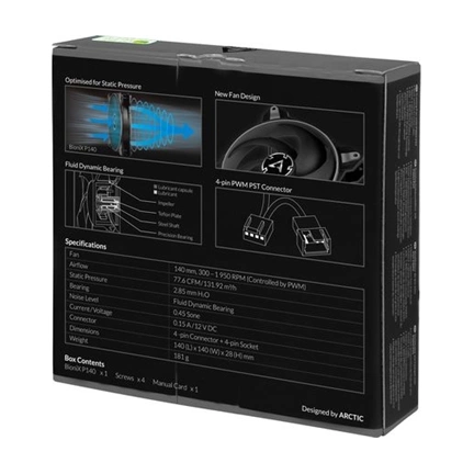 COOLER ARCTIC BioniX P140 - Grey (PWM, PST)