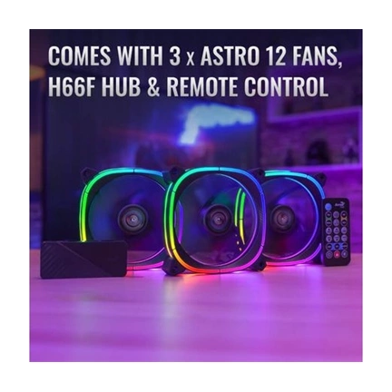 COOLER  Aerocool Astro12 Pro 12cm 3db-os szett + Vezérlő