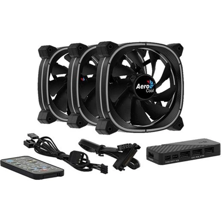 COOLER  Aerocool Astro12 Pro 12cm 3db-os szett + Vezérlő