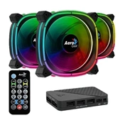 COOLER  Aerocool Astro12 Pro 12cm 3db-os szett + Vezérlő