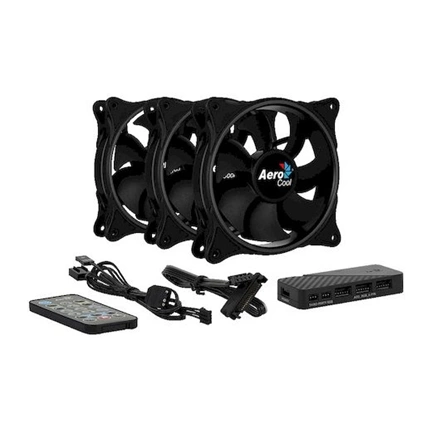 COOLER  Aerocool Eclipse 12 Pro 12cm 3db-os szett + Vezérlő