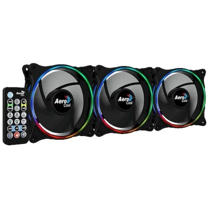 COOLER  Aerocool Eclipse 12 Pro 12cm 3db-os szett + Vezérlő