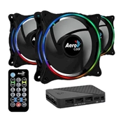 COOLER  Aerocool Eclipse 12 Pro 12cm 3db-os szett + Vezérlő