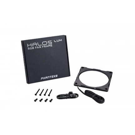 COOLER PHANTEKS Halos Lux rács 14cm RGB LED alu fekete