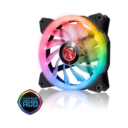 COOLER RAIJINTEK Iris 12 Rainbow A-RGB LED 3db ventilátor kontrollerrel
