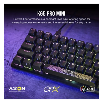 CORSAIR K65 PRO MN BLK OPX SILVER Gamer billentyűzet