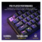 CORSAIR K65 PRO MN BLK OPX SILVER Gamer billentyűzet