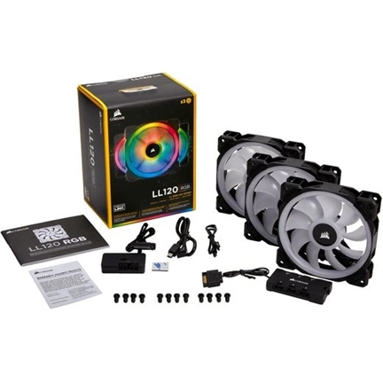 CORSAIR LL120 Dual Light Loop RGB LED PWM 120mm - 3 Fan Pack
