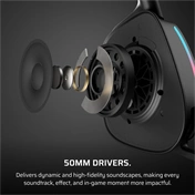 CORSAIR Vezeték Nélküli Headset, VOID v2 Wireless Gaming Headset, Dolby Atmos, carbon